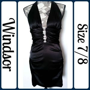 🎆 24 hour Sale🎆 LBD Black Satin Mini Dress Sz 8